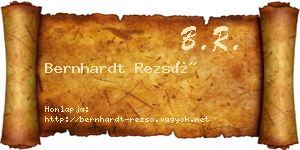 Bernhardt Rezső névjegykártya